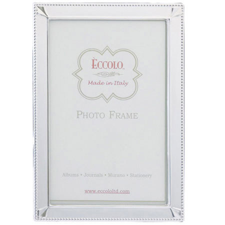 Eccolo Italian Sterling 5x7in Frame, Sl, Diamond Corner