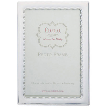 Eccolo Italian Sterling 5x7 inch Silver Frame, Wavy