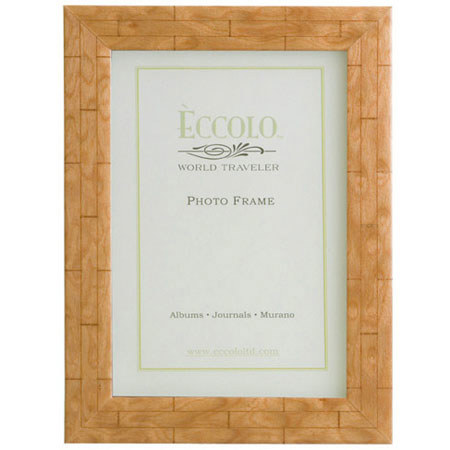 Eccolo Marquetry 5x7 inch Wood Frame, Wall Tan