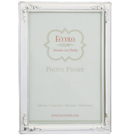 Eccolo Italian Sterling 8x10in Frame,Sl,Flowered Corner