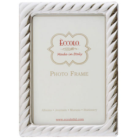 Eccolo Italian Sterling 8x10 inch Frame, Silver, Swirl