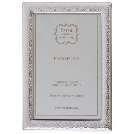 Eccolo Italian Sterling 8x10 inch Frame, Silver, Vines