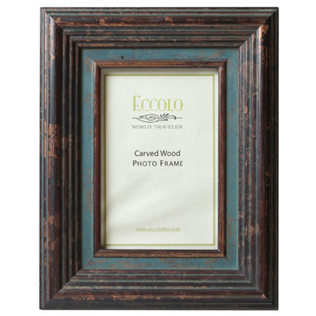 Eccolo Fashion Antiqued Carved Wood Frame, 5 x 7", Casselle