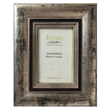 Eccolo Fashion Antiqued Carved Wood Frame, 4 x 6", Elegance