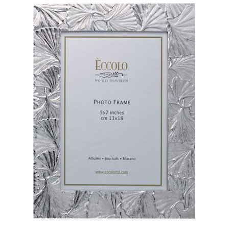 Eccolo Pewter Frame, Gingko Leaf, 5x7"