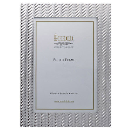 Eccolo Pewter Frame, Basketweave, 4x6"