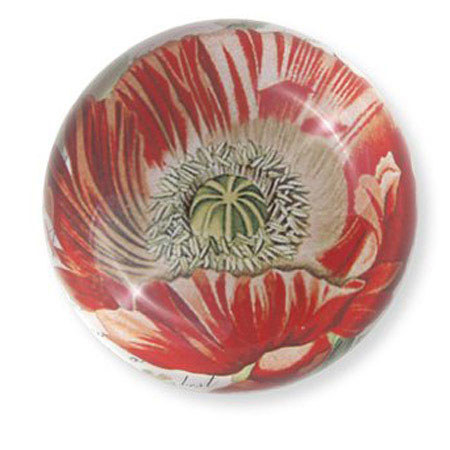 Eccolo World's Fair 1889 Collection Poppies Glass Paperweight