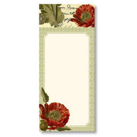 Eccolo World's Fair 1889 Collection Poppies Magnet List Pad