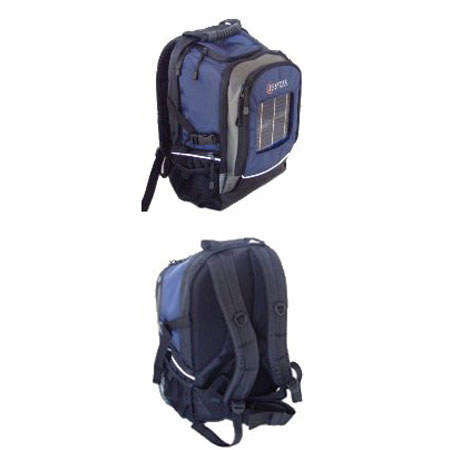 Eclipse Solar Gear Reactor Backpack with Built-in 2.5 Watt Thin Rigid Solar Panel, Blue / Grey