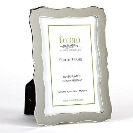 Eccolo Silver Plated Frame, Scalloped, 5 x 7"