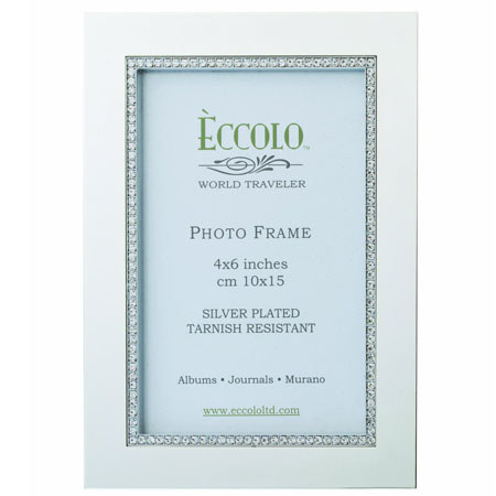 Eccolo Silver Plated Frame, Crystal Elegance, 4 x 6"
