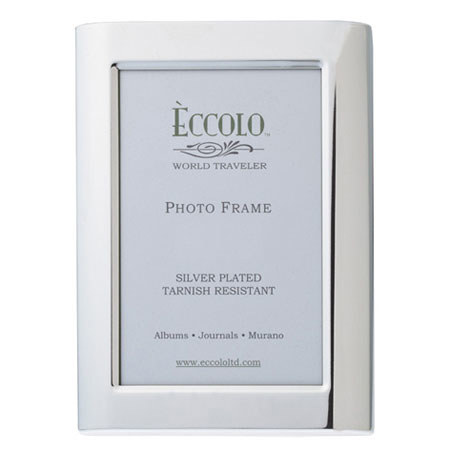 Eccolo Silver Plated Frame, Tondo, 4 x 6"