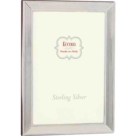Eccolo Sterling Silver Frame, Lines, 5x7"