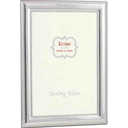 Eccolo Sterling Silver Frame, Beaded Line, 4x6"