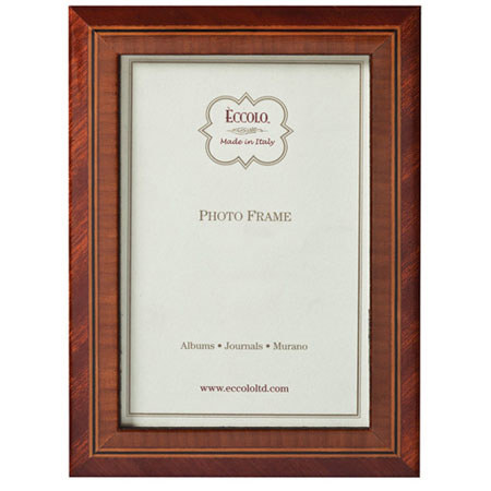 Eccolo Marquetry Wood Contemporary Wedding Frame, 8 x 10", Antique Mahogany