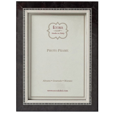 Eccolo Marquetry Wood Contemporary Wedding Frame, 4 x 6", Black Tie