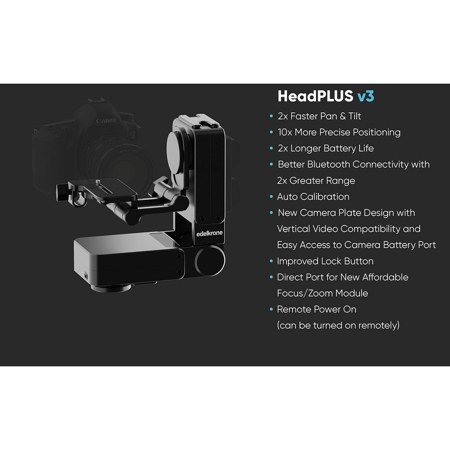 edelkrone HeadPLUS v3 Pan and Tilt Head, 10 lbs Capacity EDCSX