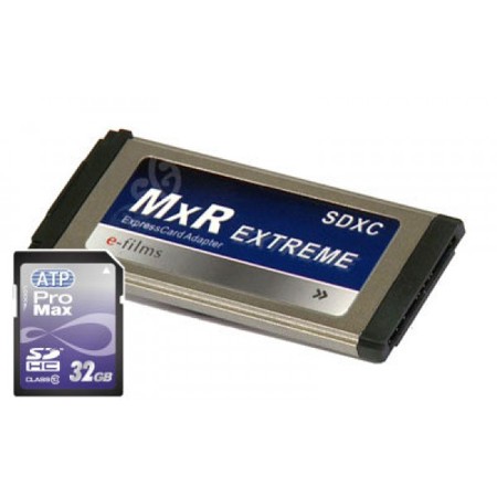 E-FILMS MxR Expresscard Adapter with ATP ProMax 32GB SDHC Class 10 memory card