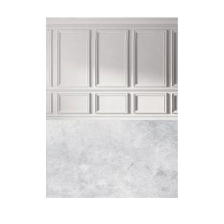 8.2x12.5' Cyclorama Fabric Curved Frame Backdrop, Cement Floor and Paneled Wall