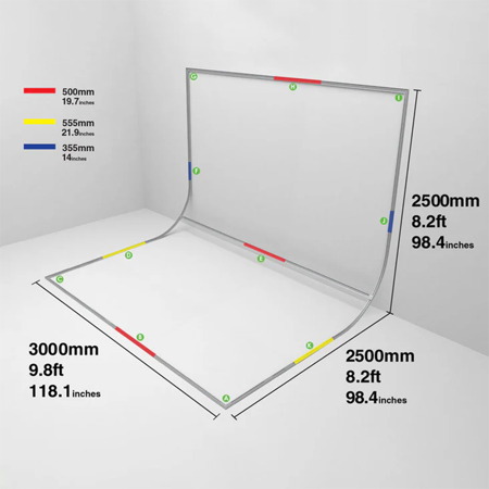Easiframe Cyclorama Curved Sweep Extra Large Extension Kit
