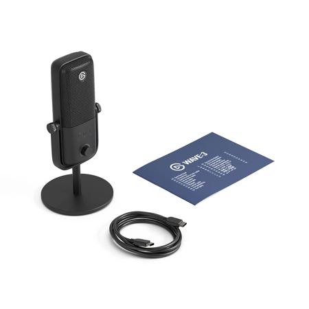 Elgato Wave:3 MK.2 USB Cardioid Condenser Microphone, Black