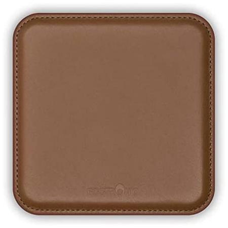 Eggtronic Wireless Charger Leather Pad w/ 3' Cable for Smartphone, Saddle Brown