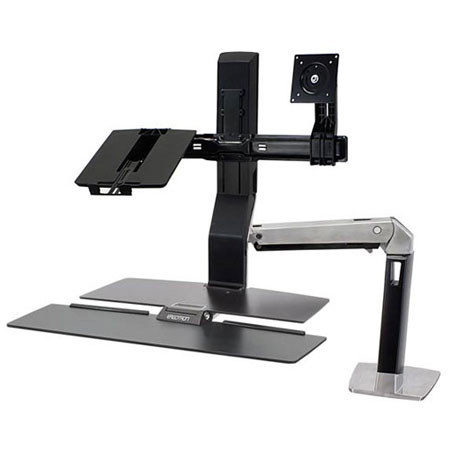 Ergotron WorkFit-A, LCD & Laptop with Worksurface+
