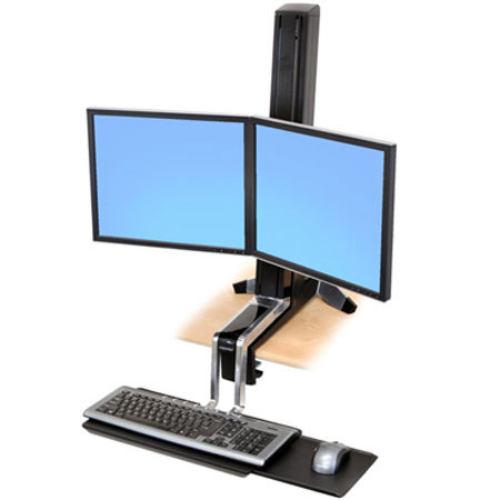 Ergotron WorkFit-S Sit-Stand Workstation for Dual Displays