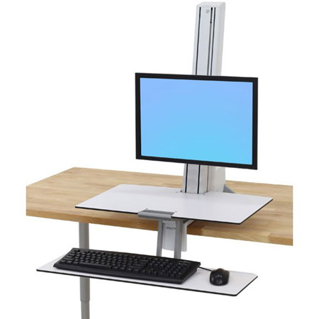 Ergotron WorkFit-S Single Monitor Sit-Stand Workstation with Worksurface, White