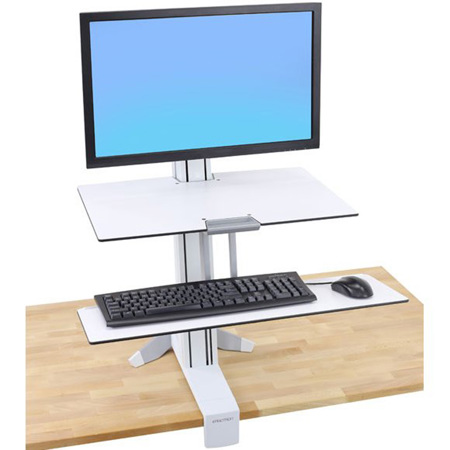 Ergotron WorkFit-S Mid-Size Monitor Sit-Stand Workstation with Worksurface,White