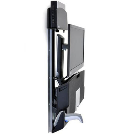 Ergotron StyleView Sit-Stand Combo System with Worksurface and Small CPU Holder