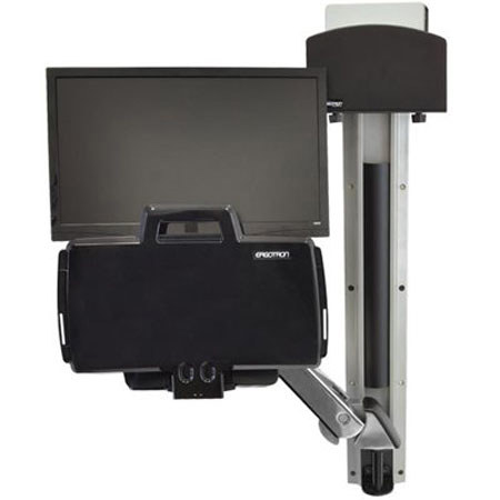 Ergotron StyleView Sit-Stand Combo System with Small Black CPU Holder