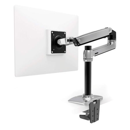 Ergotron LX Desk Mount Monitor Arm with Tall Pole, Polished Aluminum
