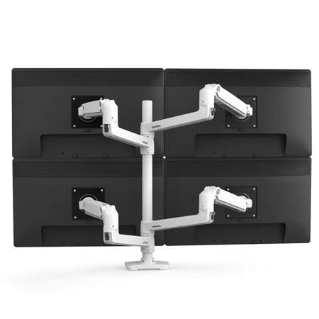 Ergotron LX Dual Stacking Monitor Arm with Tall Pole, White