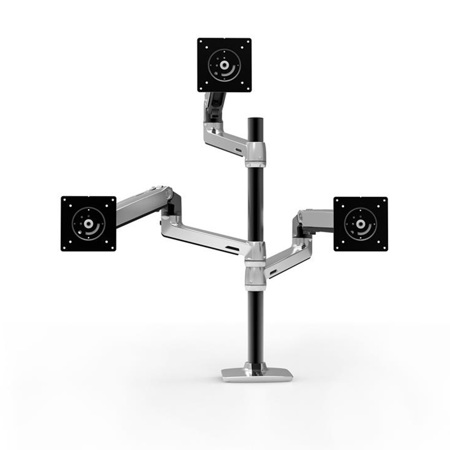 Ergotron LX Dual Stacking Monitor Arm with Tall Pole, Polished Aluminum