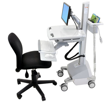 Ergotron StyleView EMR LCD Cart with LCD Arm, LiFe Powered