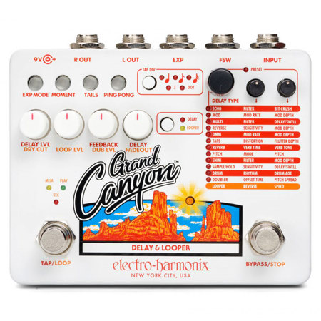 Electro-Harmonix Grand Canyon Delay and Looper Pedal for Electric Guitars