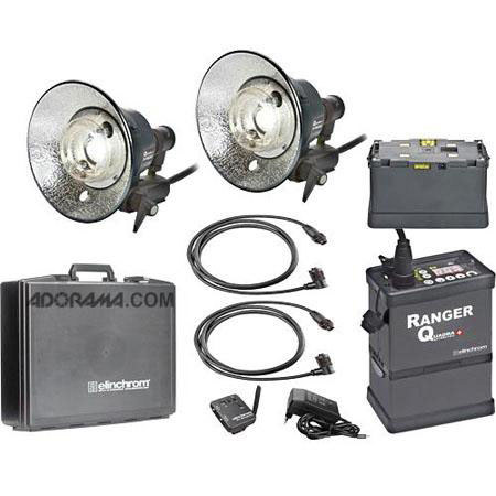 Elinchrom Ranger Quadra RX 2 x S Head Kit EL10290.1 -Bundle- w/Photoflex 34" Sta