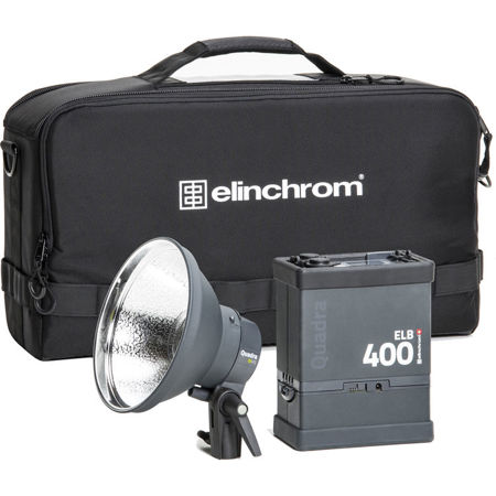 Elinchrom ELB 400 Hi-Sync To Go Kit, Quadra HS Head, Power Pack and Reflector