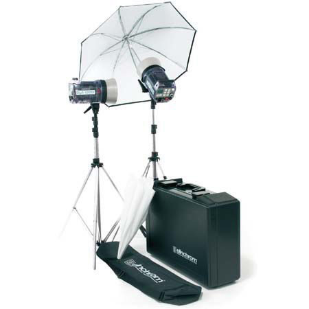 Elinchrom Digital Style 300RX/600RX 900ws, 2-Monolite Studio To Go Kit, with Reflectors, Umbrellas, Light Stands, Sync Cord, & Cases