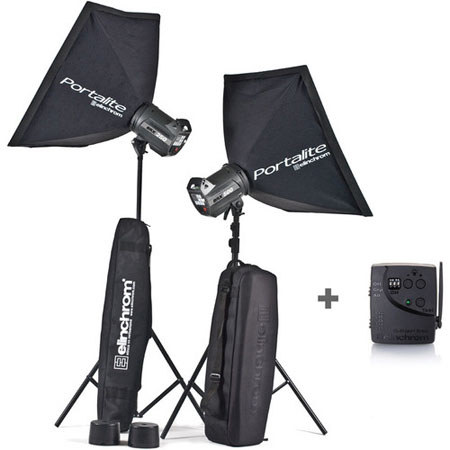 Elinchrom BRX 250/500 2x Head Portalite To Go Kit with Stands