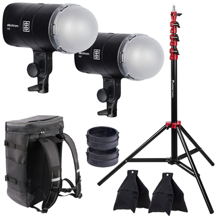 Elinchrom ONE 131Ws Off-Camera Flash Dual Kit w/9.5' Stand & 2x Weight Sand Bag
