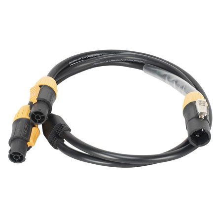 Elation POWER 2FER-IP 3.2' 12AWG IP65 Locking Power Splitter Cord, Black