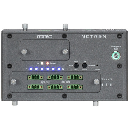 Elation Netron RDM6D DIN Rail DMX/RDM Splitter with Six Wire Terminal