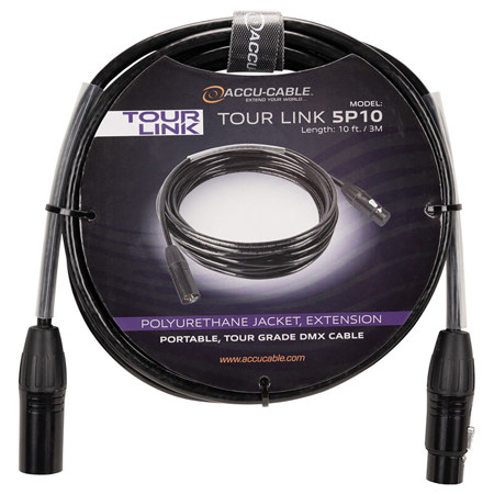 Elation Accu-Cable TOUR LINK 5P10 10' 5-Pin Male to Female Tour Grade DMX Cable