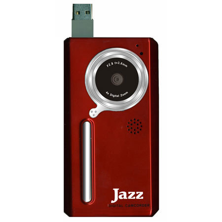 Jazz DV151 Flip Style, RED Ultra Slim 60 Min Camcorder