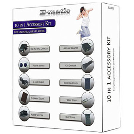 Ematic EA302 10 in 1 Universal MP3 Accessory Kit