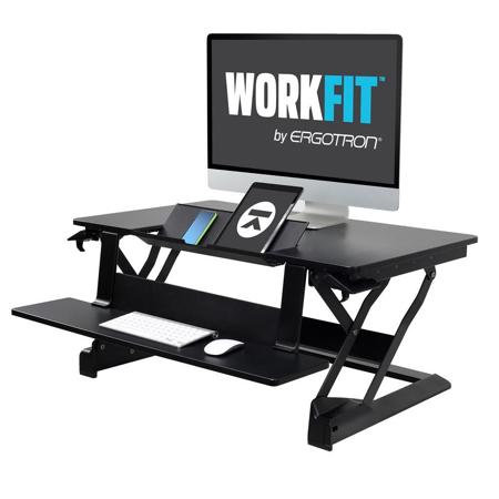 Ergotron WorkFIT-TLE Sit-Stand Desktop Work Station, Black