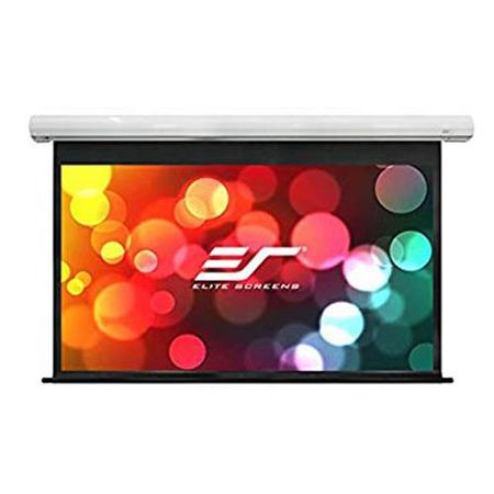 Elite Screens Saker 180" MaxWhite FG Electric Motorized Screen with 12" Drop
