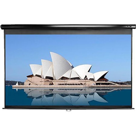 Elite Screens Manual Series MaxWhite 2 142" 16:9 4K Ultra HD Wall/Ceiling Mount Manual Projector Screen with Auto Lock, Black